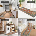 HEBE Boho Kitchen Rugs Set of 3, Non Slip Washable Kitchen Mats - Image 5