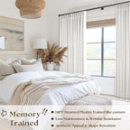 Beige White Pinch Pleated Blackout Linen 92 Inch Long Curtains 60 Inch Wide | - Image 6
