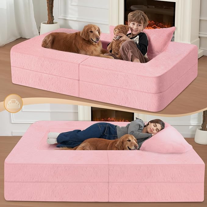 Futon Sofa Bed with Pillow, 3-in-1 Sleeper Sofa Bed with Removable Cover - Image 6