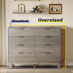 BORNOON 53" Tall Dresser for Bedroom, 8-Drawer Fluted Chest of Drawers - Image 3