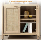 SICOTAS Bookshelf 5 Tier Book Shelf Rattan Boho 71" Tall Bookcase - Image 6