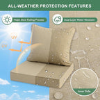 Summsun Outdoor Chair Cushions Set of 4, Faux Linen Patio Furniture Cushions - Image 3