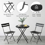 GarveeLife 3 Piece Patio Bistro Set, Folding Patio Bistro Table and Chairs Set - Image 6
