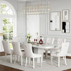 Henf 9 Pieces Faux Marble Dining Table Set by Henf