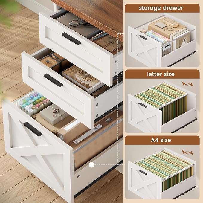 SEDETA Farmhouse 67" L Shaped Desk - Image 3