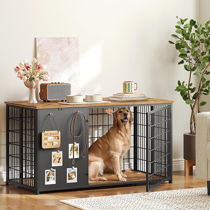 YATINEY Foldable Dog Crate Furniture, 47.2" Dog Crate - Image 5