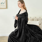 BEDELITE Fleece Blanket Soft Plush King Size Bed Blanket Black 108"x90" | Ultra - Image 8