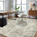 6x9 Area Rugs for Living Room Washable Bedroom Dining Room Beige Brown | Modern - Image 3