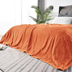 BEDELITE 3D Ribbed Burt Orange Fall Blankets Queen Size by BEDELITE