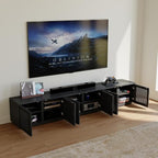 POVISON Mid Century Modern Wood Slatted TV Stand - Image 3
