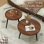 2 Pcs Mid Century Modern Coffee Table Round - Image 2
