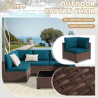 KIGOTY Patio Furniture Set, 7 Pieces Modular Outdoor Sectional Sofa, PE Rattan - Image 7