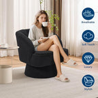 Garvee Ultra-Plush Swivel Accent Chair, 360° Barrel Lounge Chair - Image 4