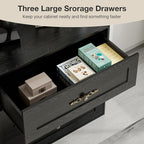 Wooden Dresser with 6 Large Drawers, Storage Cabinet Organizer Sideboard - Image 4