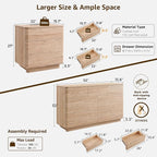 ACCOHOHO 3 Piece Bedroom Furniture Set, 7 Drawer Dresser & Two 22" Nightstands - Image 2