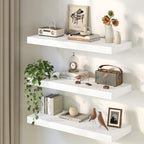32Inch White Floating Shelves for Wall, 12 Inch Deep Shelves for Bedroom - Image 8