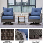 Outdoor Swivel Rocker Chairs, Wicker Swivel Rocking Chairs - Image 5