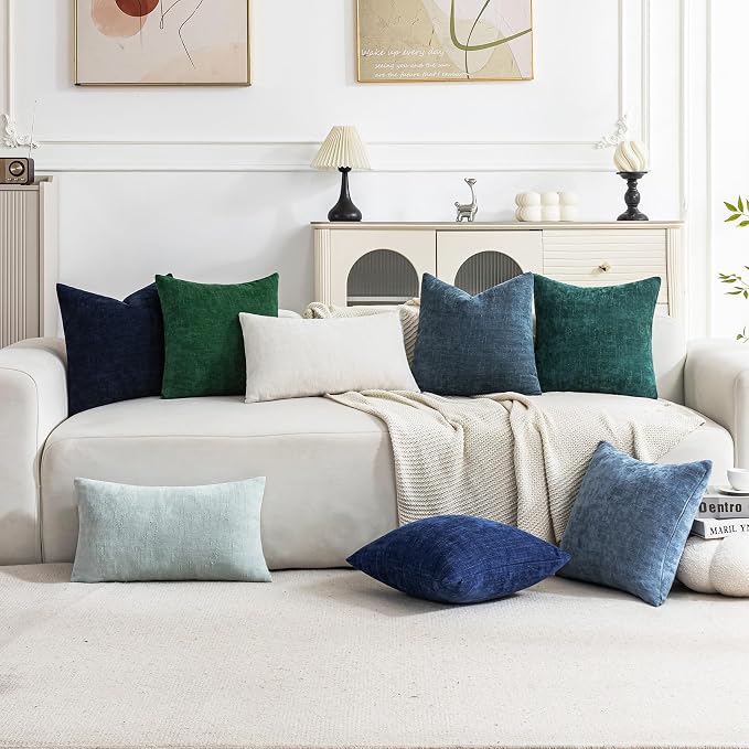 Set of 4 Soft Textured Decorative Throw Pillow Covers 16x16 Inch Cozy Farmhouse - Image 3