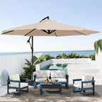 SERWALL 4 Pieces HDPE Outdoor Sofa Set - Image 7