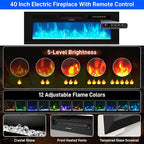 chartustriable 71IN LED TV Stands w/40 inch Fireplace Power Outlet - Image 4