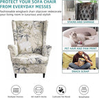 KRFOONN Wingback Chair Covers Slipcovers 2 Piece Stretch Wing Chair Covers - Image 5