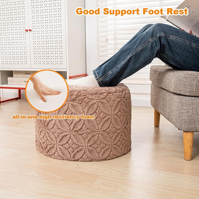 Plush Multi-Functional Ottoman Pouf – Ergonomic Ottoman Foot Rest - Image 4