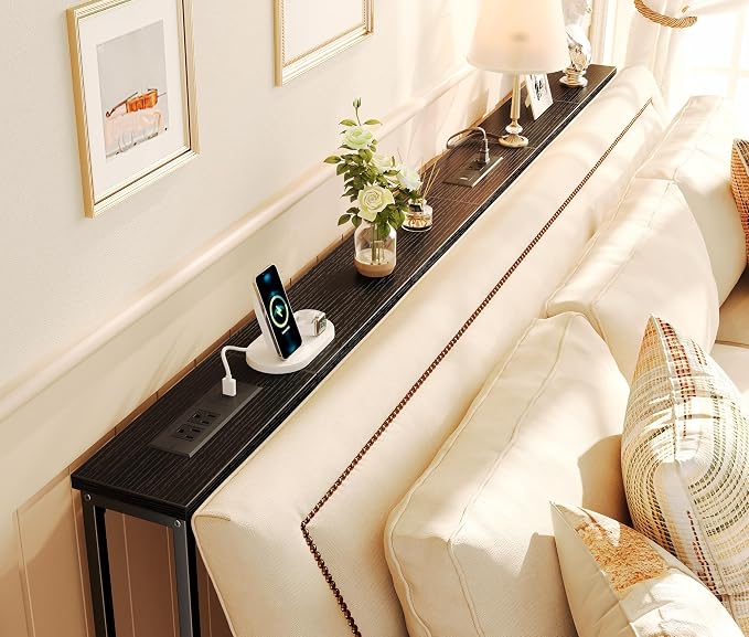 SUPERJARE 78.8 Inch Narrow Console Table - Image 2