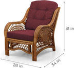 Malibu Lounge Living Accent Armchair Natural Rattan Wicker Handmade Design - Image 2