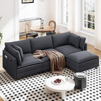 Vesgantti 109" L Shaped Cloud Sectional Couch, Comfy Corduroy Upholstered by Vesgantti