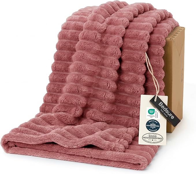 Bedsure Soft Throw Blanket for Couch Decor Gifts Dusty Pink 50"x70" | Birthday by Unknown