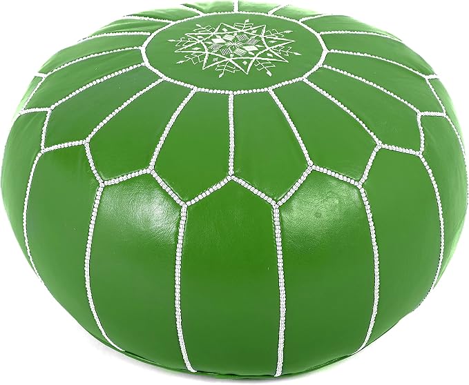Marrakesh Gallery Genuine Leather Round Pouf Unstuffed by MarrakeshGallery