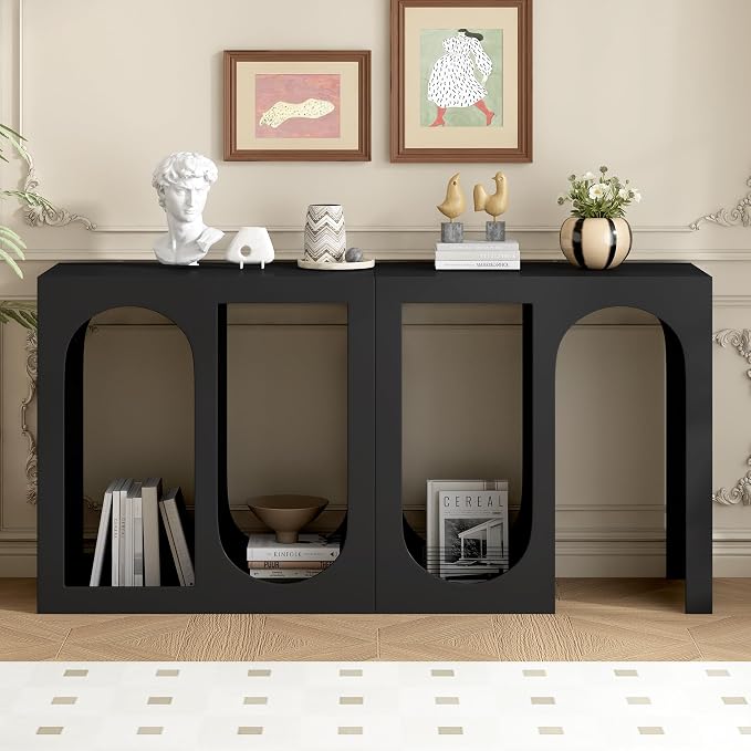 Bookshelf, Modular Storage Shelves Entryway Console Table Organizer - Image 7