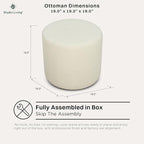 Studio Living Wentworth 19" Round Ottoman, Urban Transitional, Fully Assembled - Image 3