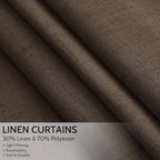Chocolate Linen Blend Light Filtering Back Tab Curtains 96 Inches Long - Image 2