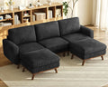 Vesgantti 97" Modular Sectional Sofa Black, U-Shaped Couch by Vesgantti
