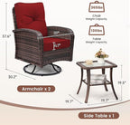 wildformers Luxury Outdoor Swivel Wicker Glider Patio Chairs - Image 7