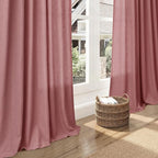 Canyon Rose Linen Curtains 90 Inch Long 2 Panels Set - Image 6