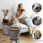 RUSTOWN Farmhouse Side Tables Set of 2, Galvanized Metal Bucket End Table - Image 6