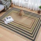 Lahome Modern Geometric Easy Jute Rug, 4x6 Washable Indoor Outdoor Rug | - Image 3