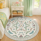 Green and Blue Insect 6ft Round Soft Rugs - Image 3