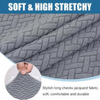 Smiry Waterproof Couch Cushion Covers, Stretch Jacquard Thick Sofa Cushion - Image 7