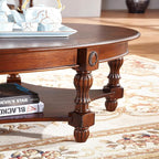 Traditional Solid Wood Oval Coffee Table, Elegant Center Table - Image 5