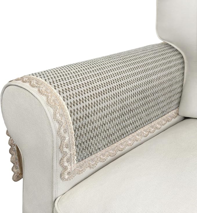 Couch Arm Covers, Couch Covers, Non-Slip Lace Armrest Covers, Headrest/Backrest by Becoolifer