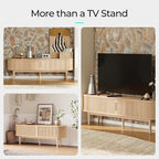 LINSY HOME 58" Fluted TV Stand for TVs up to 65 Inch, Mid Century Modern - Image 5