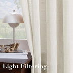 H.VERSAILTEX Linen Curtains Nickel Grommet Natural Linen Semi-Sheer Curtains 2 - Image 5