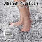 Abstract Shaggy Washable Area Rug 4x6 Plush Soft Fluffy Fuzzy Retro Carpet | - Image 5