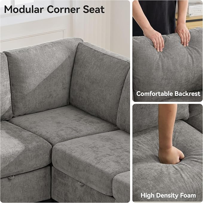 104'' V Shaped Modular Sofa, Sectional Couch - Image 4