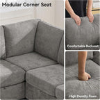 104'' U Shaped Modular Sofa, Sectional Couches - Image 4