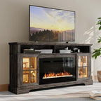 70" Farmhouse TV Stand with 36" Fireplace by Nordivale