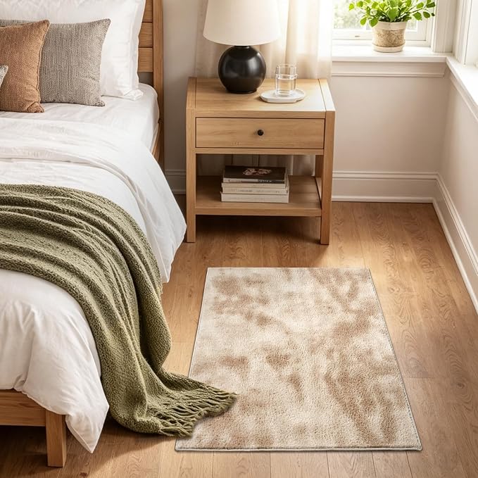 2x3 Tie-dye Beige Area Rug Washable Non-Slip Soft - Image 3